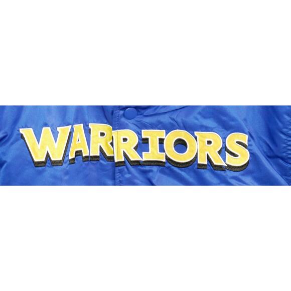 NEW GOLDEN STATE WARRIORS SATIN BLUE NBA TEAM EMBROIDERED JACKET MSRP $125 - XL - Picture 5 of 8